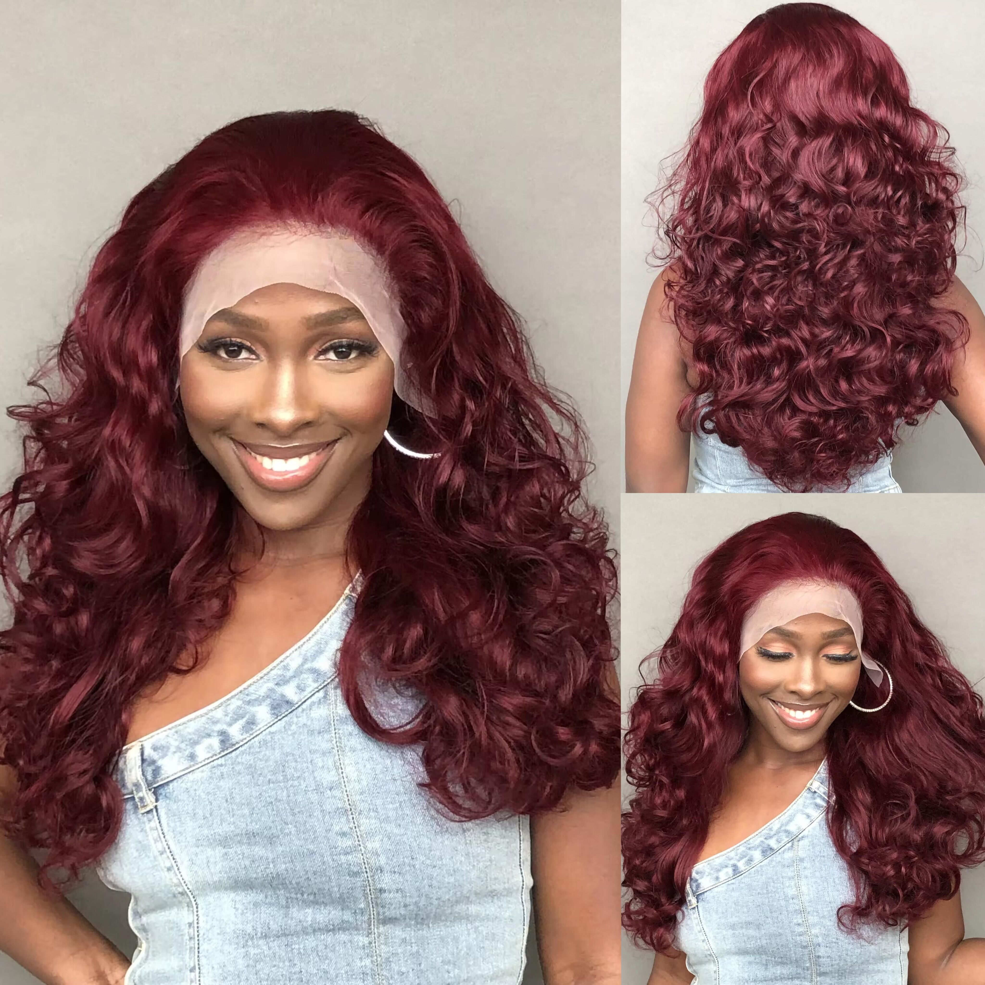 Stema #99j Double Drawn Bouncy Curl 13x4 Transparent Lace Frontal Wig 250% Density